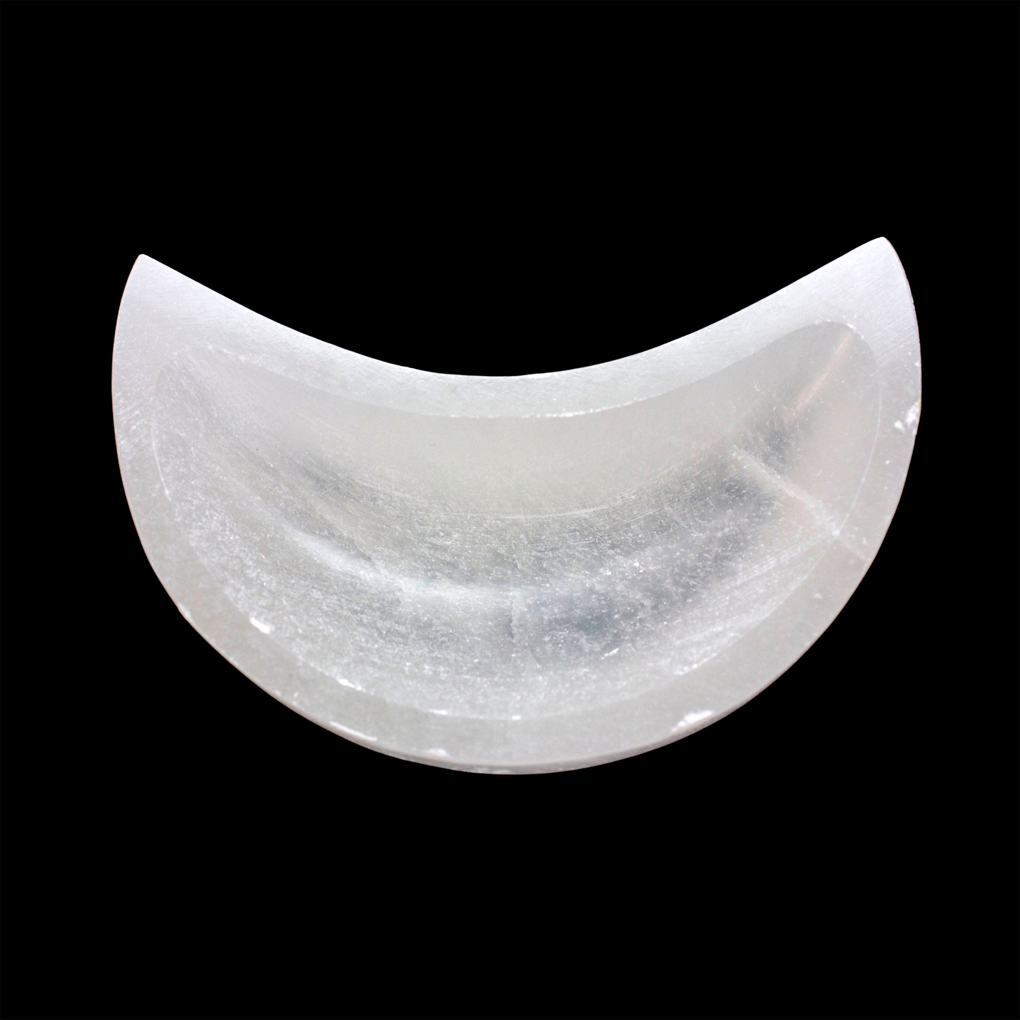 Satin Spar Selenite Moon Bowl (100mm)