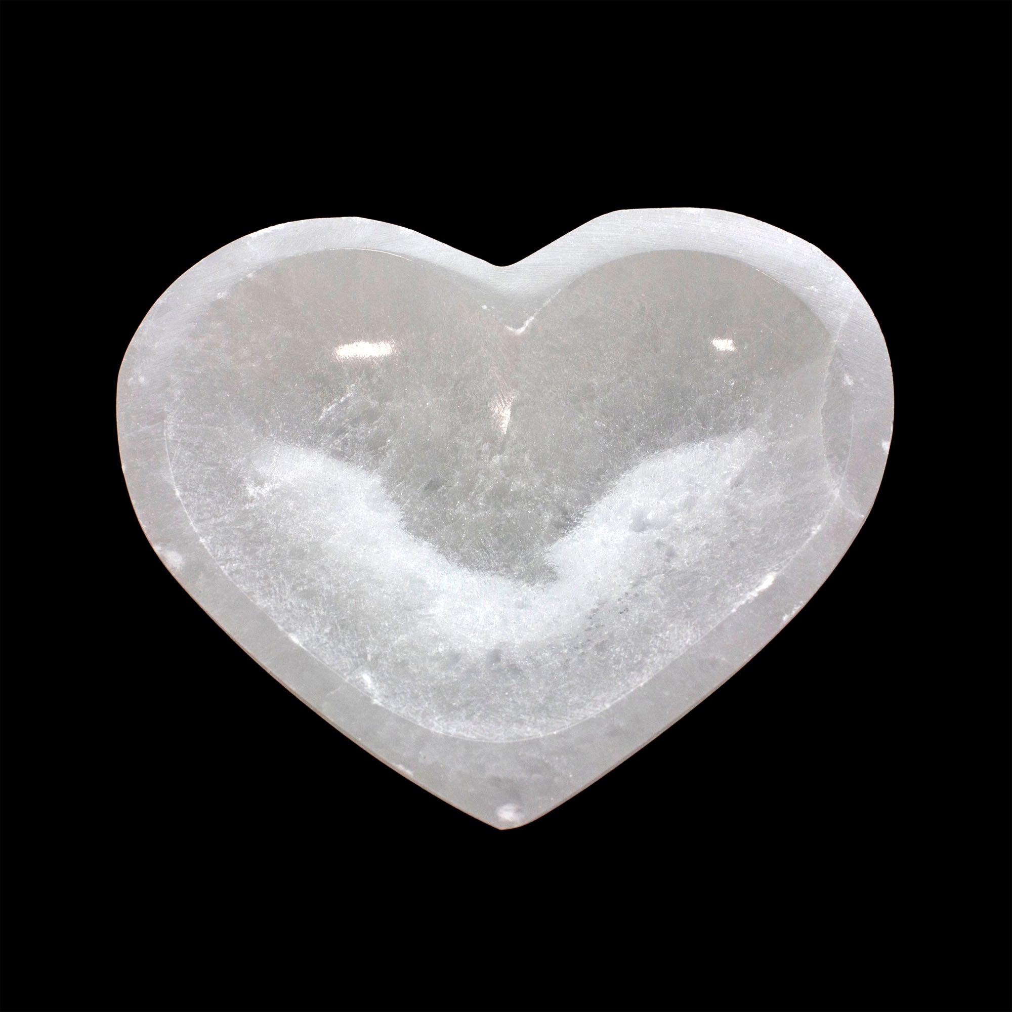 Satin Spar Selenite Crystal Heart Shaped Bowl