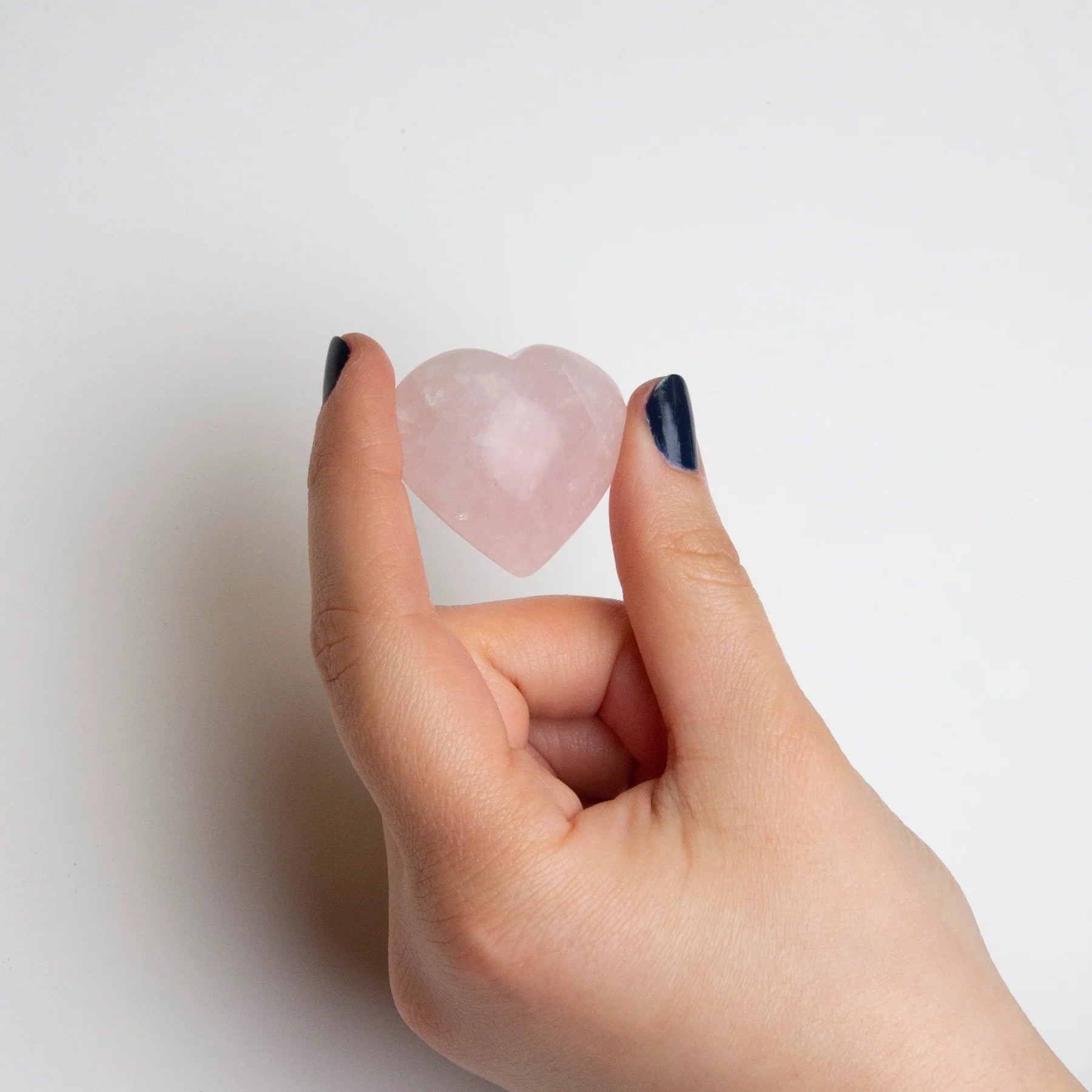 Rose Quartz Heart Palm Stone